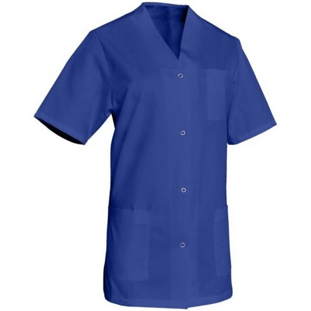 Blouse de travail à manches courtes en polycoton bleu foncé