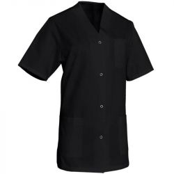 Blouse de travail à manches courtes en polycoton noir