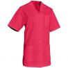 Blouse de travail à manches courtes en polycoton rose