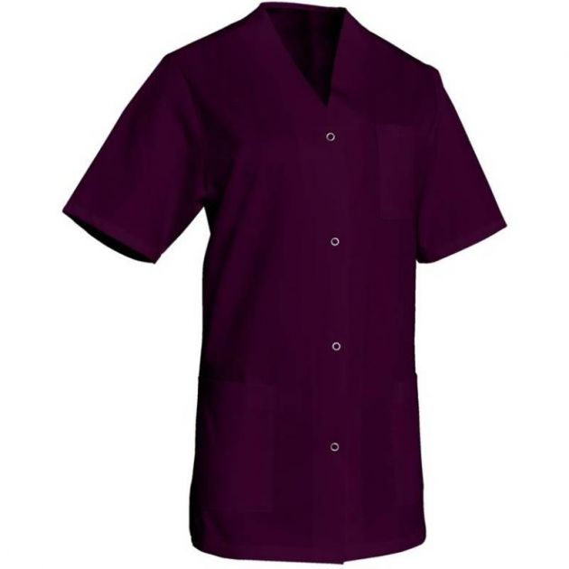 Blouse de travail à manches courtes en polycoton violet