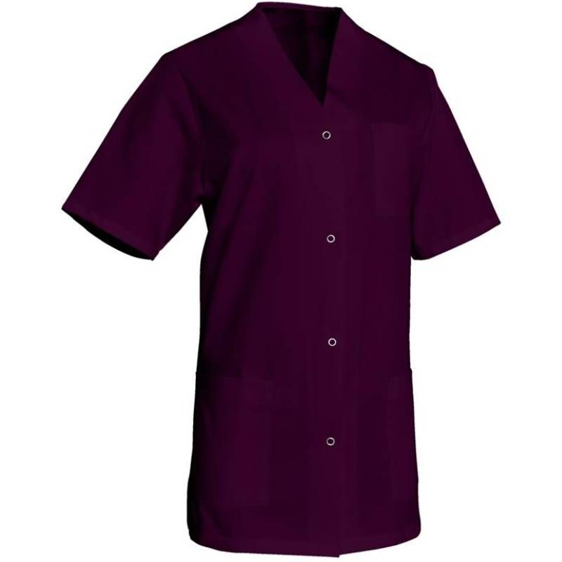 Blouse de travail à manches courtes en polycoton violet