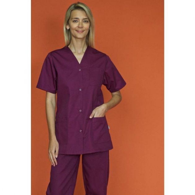 Blouse de travail à manches courtes en polycoton