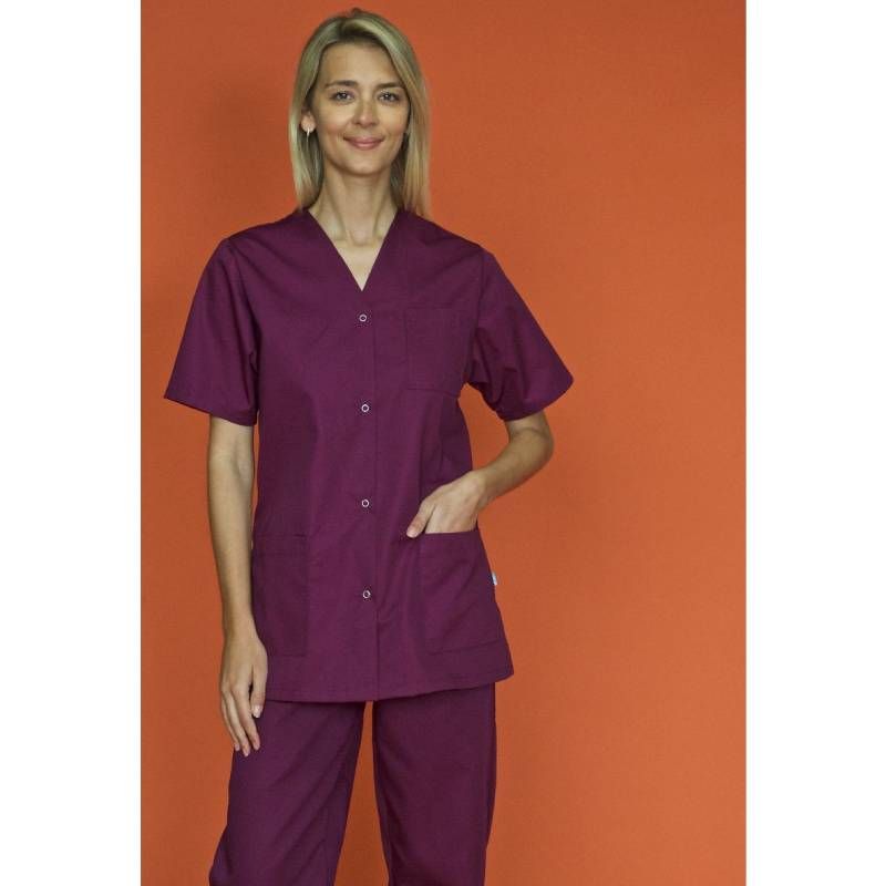 Blouse de travail à manches courtes en polycoton