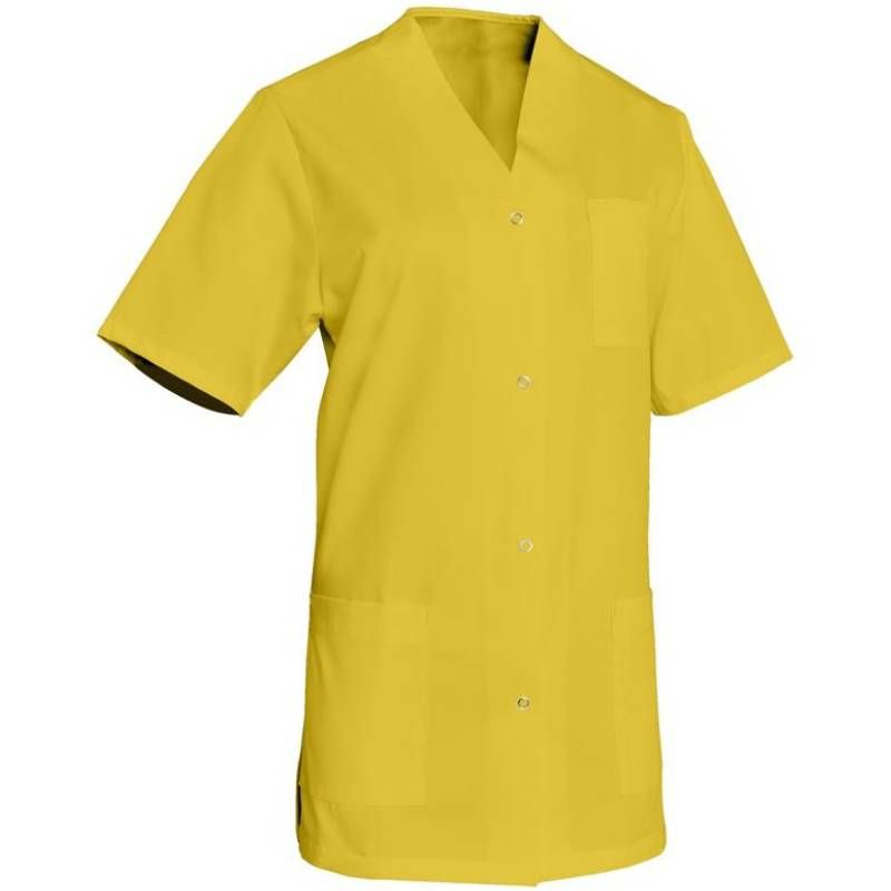 Blouse de travail à manches courtes en polycoton jaune