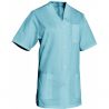 Blouse de travail à manches courtes en polycoton bleu