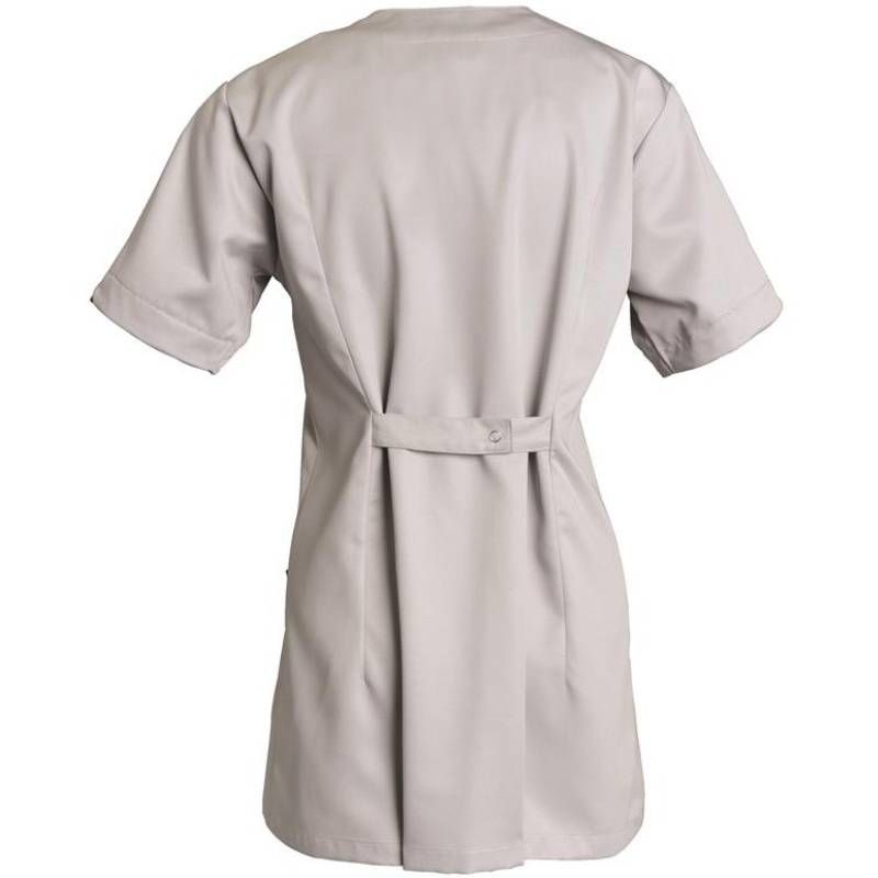 Blouse de travail à manches courtes avec encolure gris