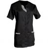 Blouse de travail à manches courtes avec encolure noir