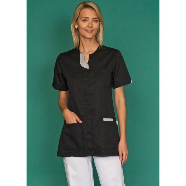 Blouse de travail à manches courtes avec encolure