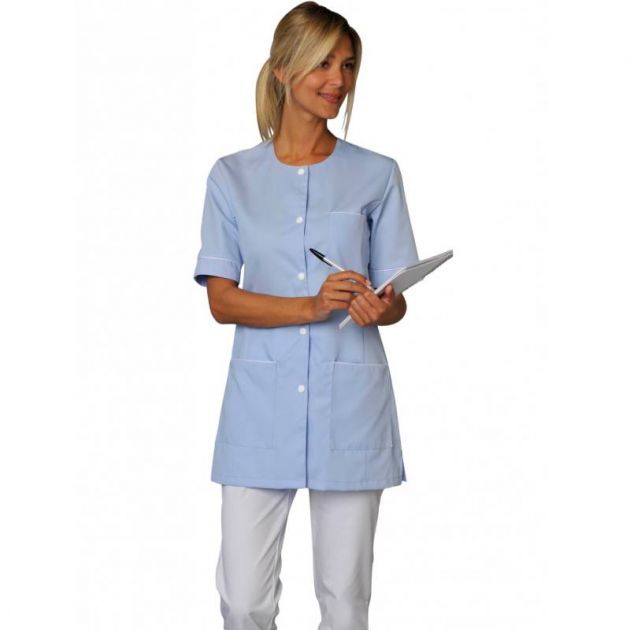 Blouse de travail à manches courtes en polyester