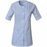 Blouse de travail à manches courtes en polyester bleu