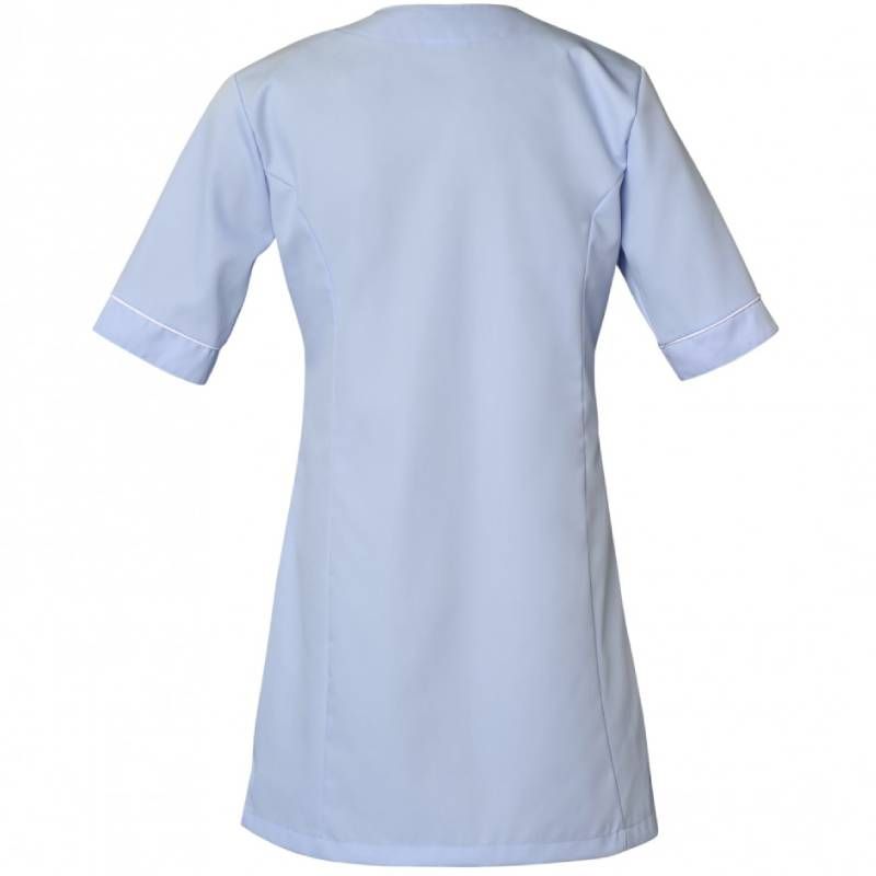 Blouse de travail à manches courtes en polyester bleu