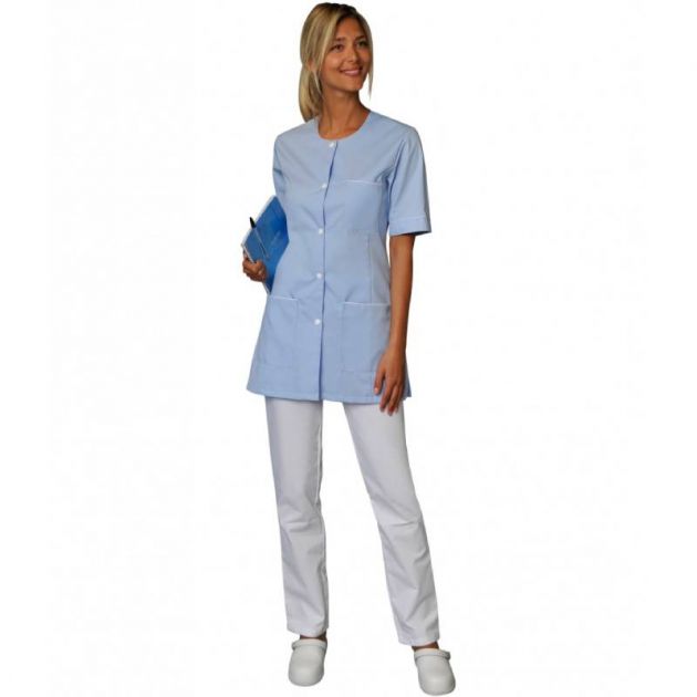 Blouse de travail à manches courtes en polyester