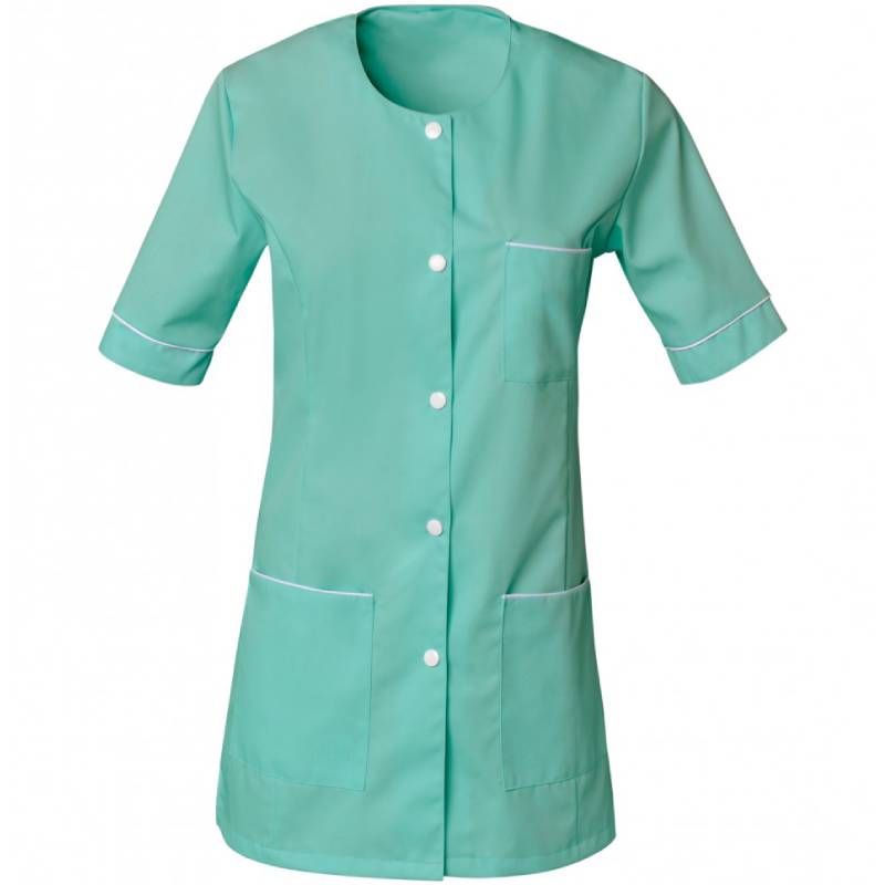 Blouse de travail à manches courtes en polyester vert
