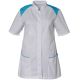 Blouse de travail femme ajustée avec poches passepoil