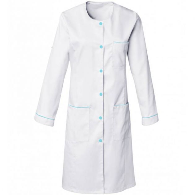 Blouse encolure arrondie avec manche réglable blanc