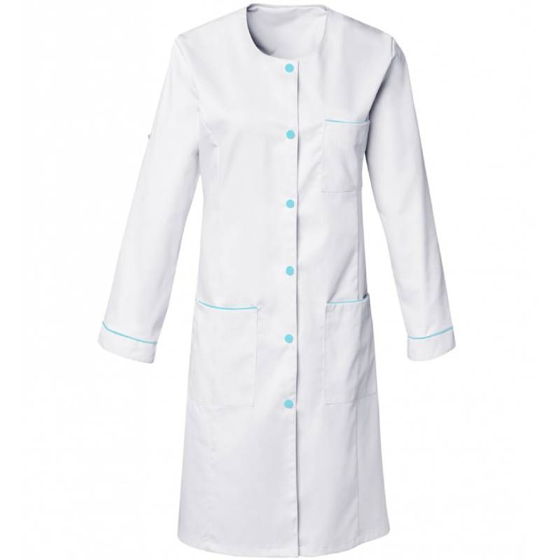 Blouse encolure arrondie avec manche réglable blanc