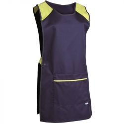 Chasuble tablier avec poche ventrale fermeture pression bleu