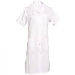 Blouse femme de ménage manches courtes polycoton blanc