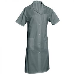 Blouse femme de ménage manches courtes polycoton gris