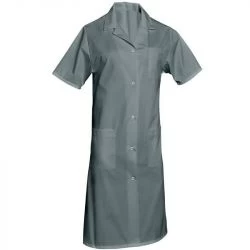 Blouse femme de ménage manches courtes polycoton gris