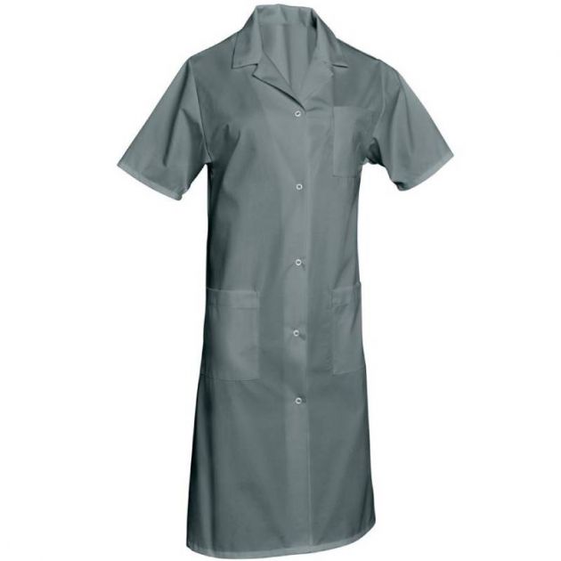 Blouse femme de ménage manches courtes polycoton gris