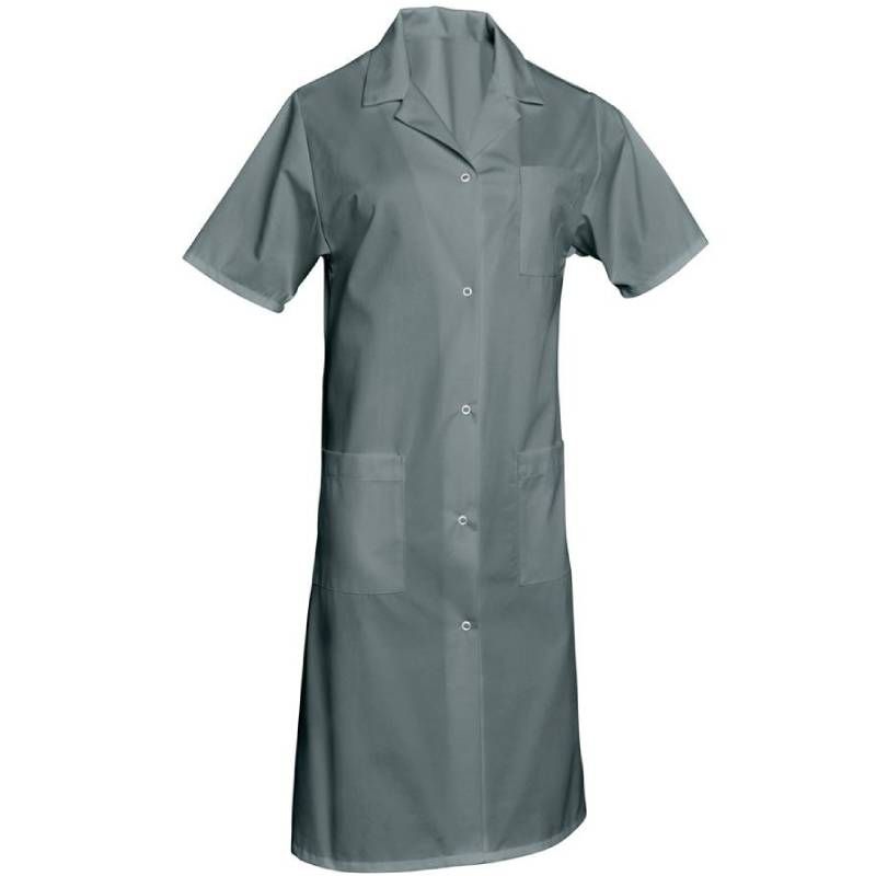 Blouse femme de ménage manches courtes polycoton gris