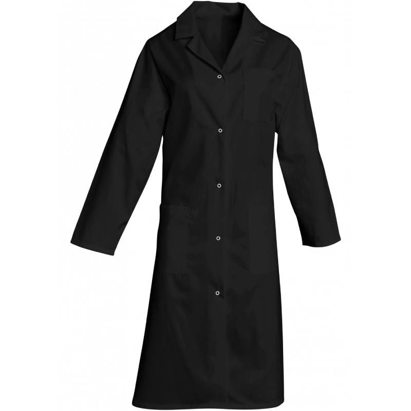 Blouse femme de ménage manches longues en polycoton noir Blouse femme de ménage manches longues en polycoton noir