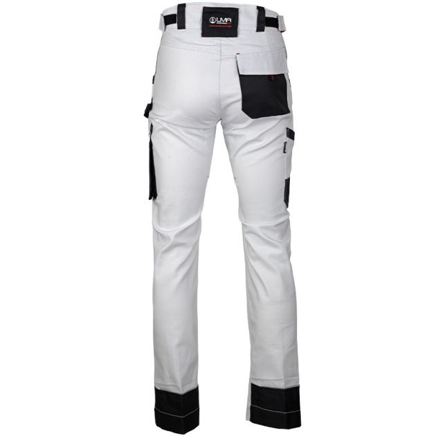 Pantalon stretch multipoche DOS BLANC