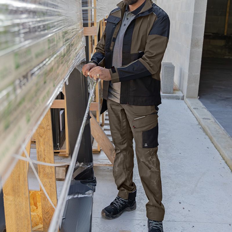 Pantalon stretch multipoche AMBIANCE MARRON