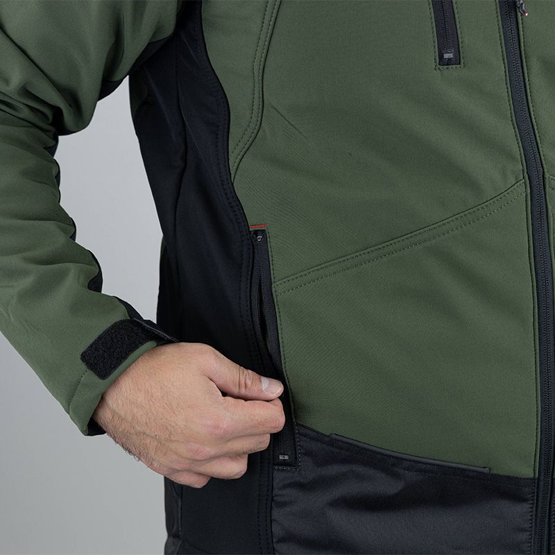 Blouson softshell FERMETURE KAKI