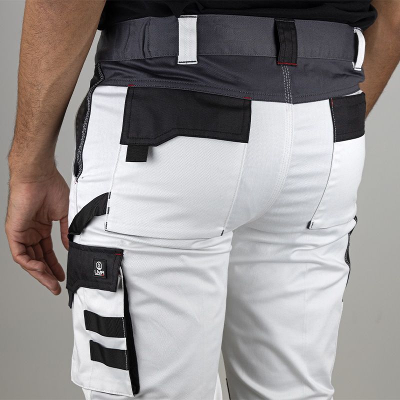 Pantalon bicolore multipoche BLANC ARRIERE