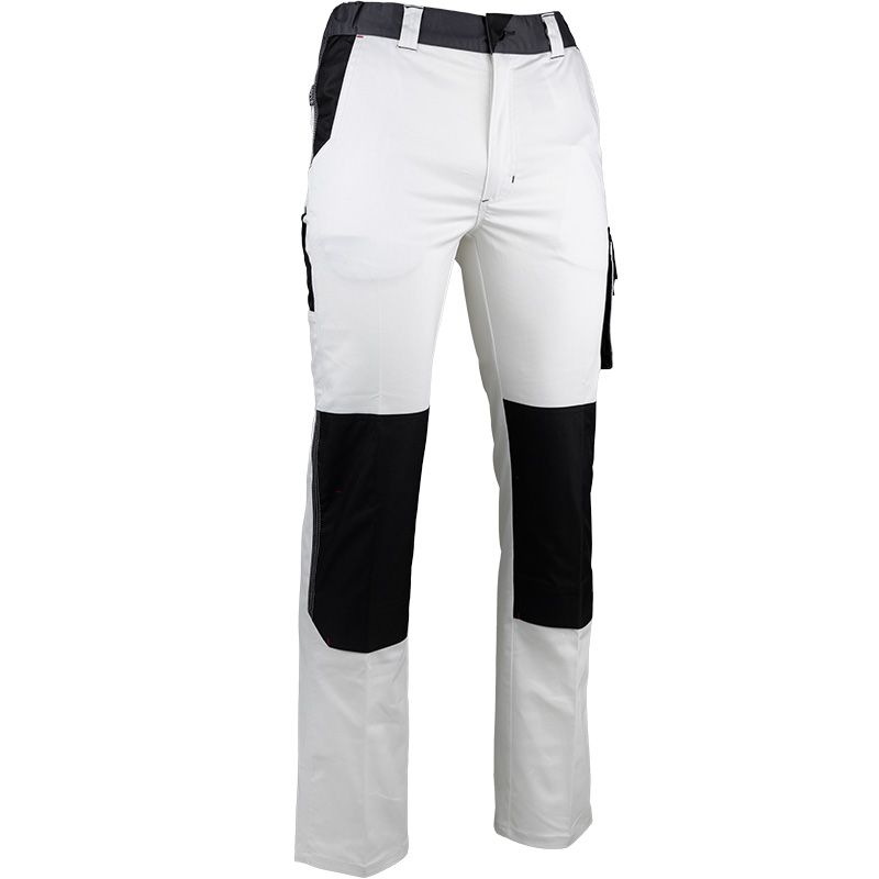 Pantalon bicolore multipoche BLANC QUART