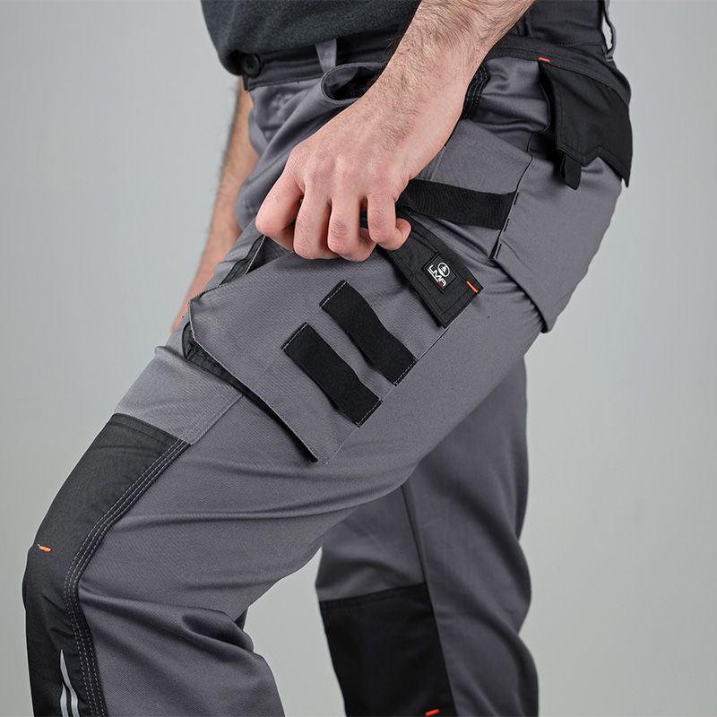 Pantalon bicolore multipoche GRIS POCHE