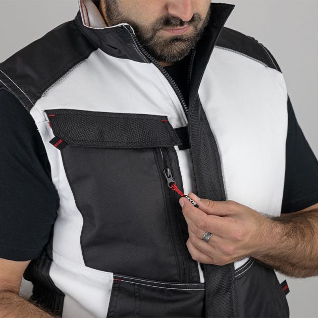 Bodywarmer BLANC POCHE HAUTE