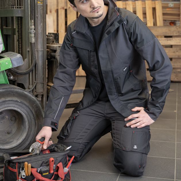 Pantalon stretch bicolore GRIS AMBIANCE