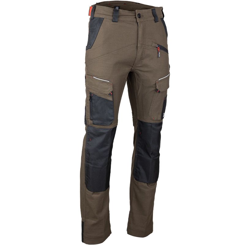 Pantalon stretch bicolore MARRON QUART