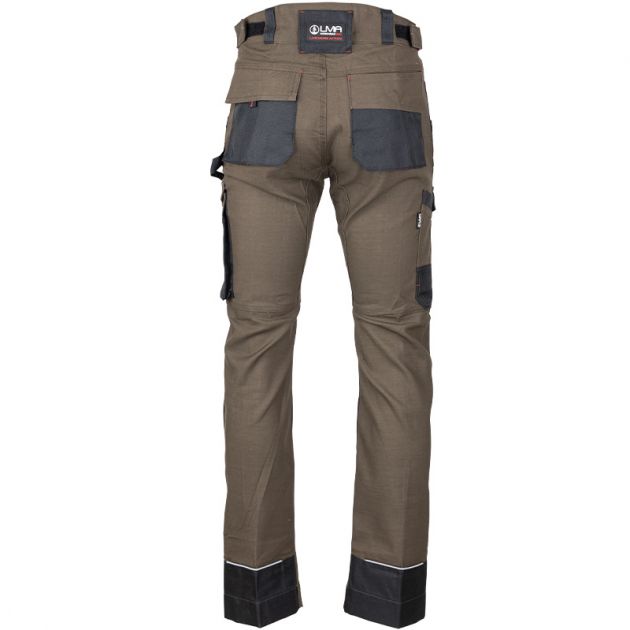 Pantalon stretch bicolore MARRON ARRIERE