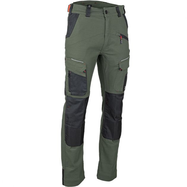 Pantalon stretch bicolore VERT QUART