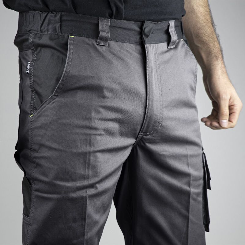 Pantalon bicolore multipoche GRIS ANTHRACITE AVANT