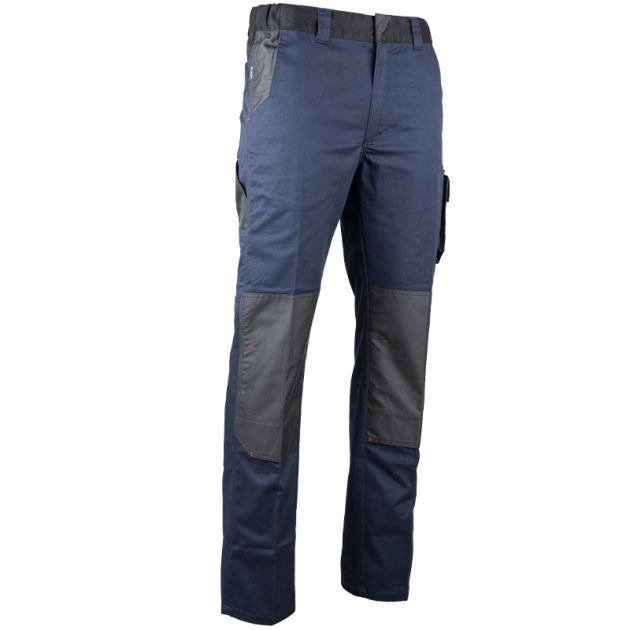 Pantalon bicolore multipoche BLEU