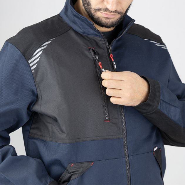 Veste zipée bicolore BLEU POCHE