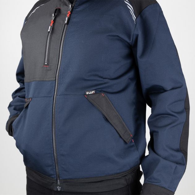 Veste zipée bicolore BLEU