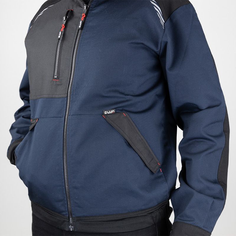 Veste zipée bicolore BLEU