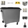Conteneur poubelle 660 litres 4 roues gris