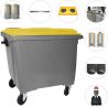 Conteneur poubelle 660 litres 4 roues jaune