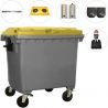 Conteneur poubelle 4 roues 1100 L Jaune