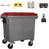 Conteneur poubelle 4 roues 1100 L Rouge