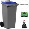 Conteneur 120 litres 2 roues Bleu