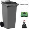Conteneur 120 litres 2 roues Gris