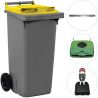 Conteneur 120 litres 2 roues Jaune